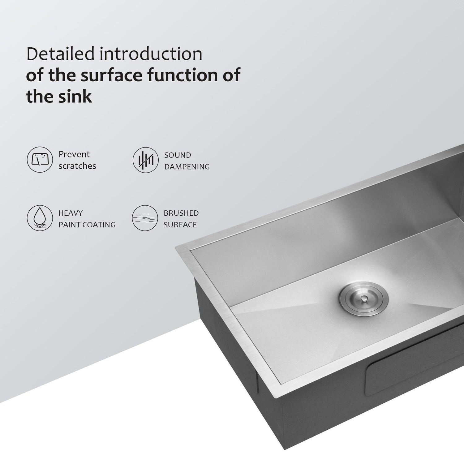 32&quot; Undermount Kitchen Sink With, Single Bowl - Brushed Nickel