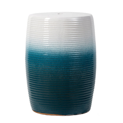 Ceramic Decorative Garden Stool - Blue