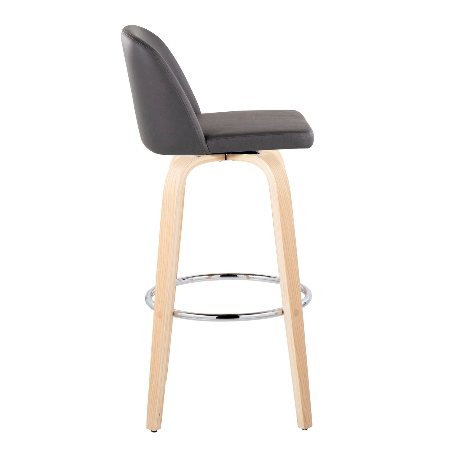 Toriano - Contemporary Fixed Height Barstool &amp; Swivel With Round Footrest (Set of 2)