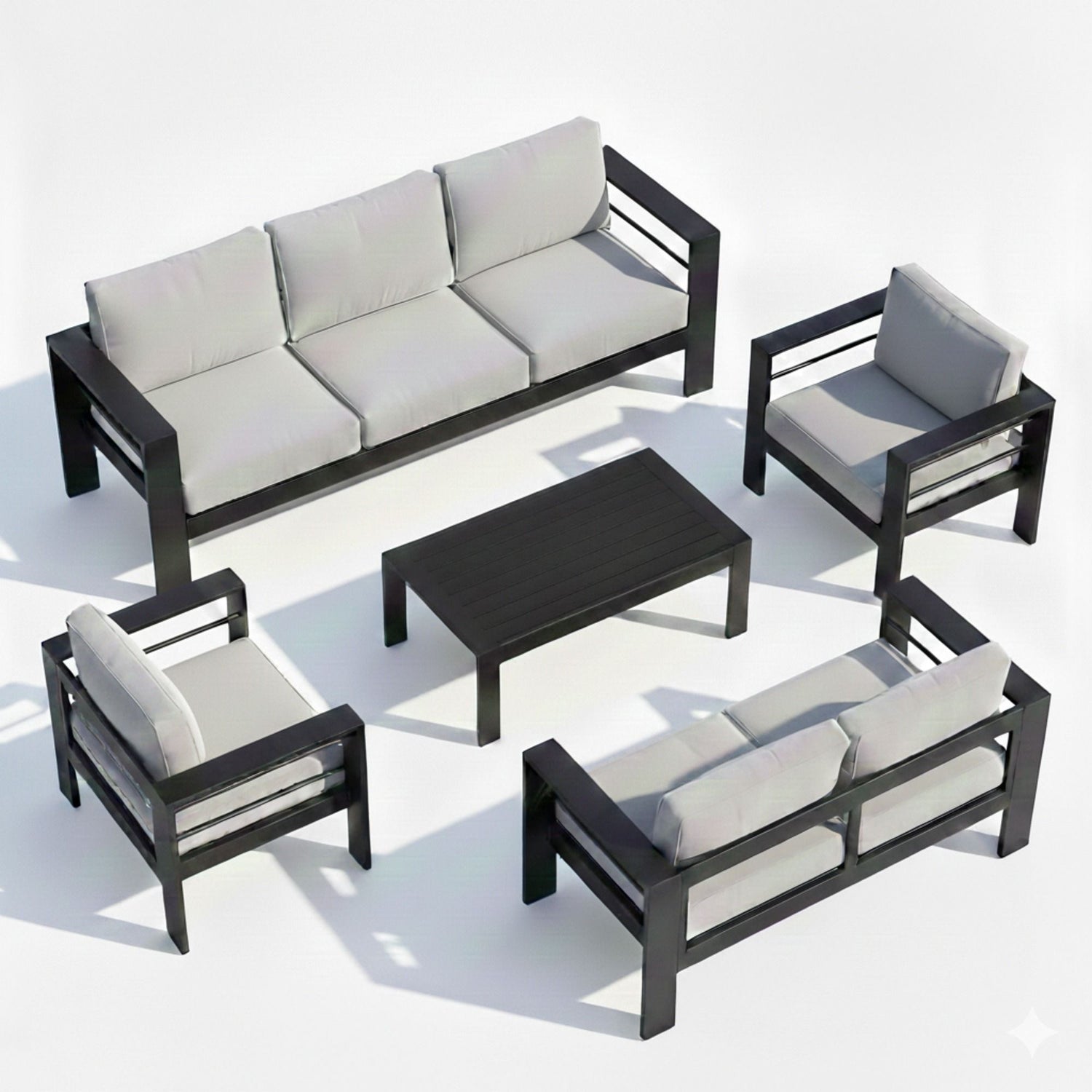 Outdoor Patio Set, All-Weather With Thick Cushions