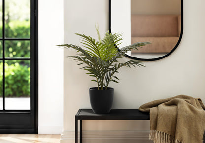 20&quot; Tall, Artificial Plant, Palm, Indoor, Faux, Fake, Table, Greenery, Potted, Real Touch, Decorative - Green / Black