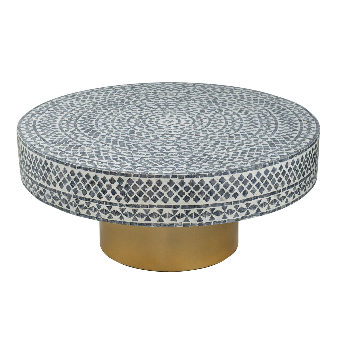 Unique Capiz Coffee Table &amp; Pedestal Base