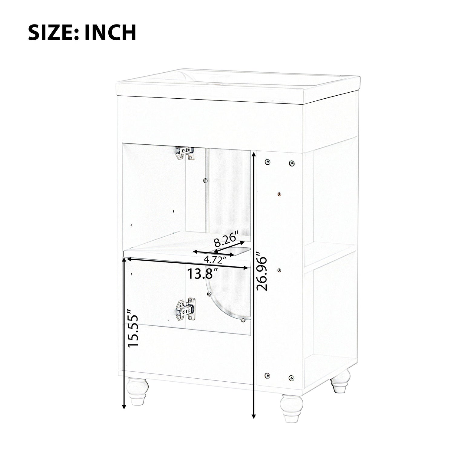 Modern Bathroom Vanity With Sink, Adjustable 2 Tier Shelf