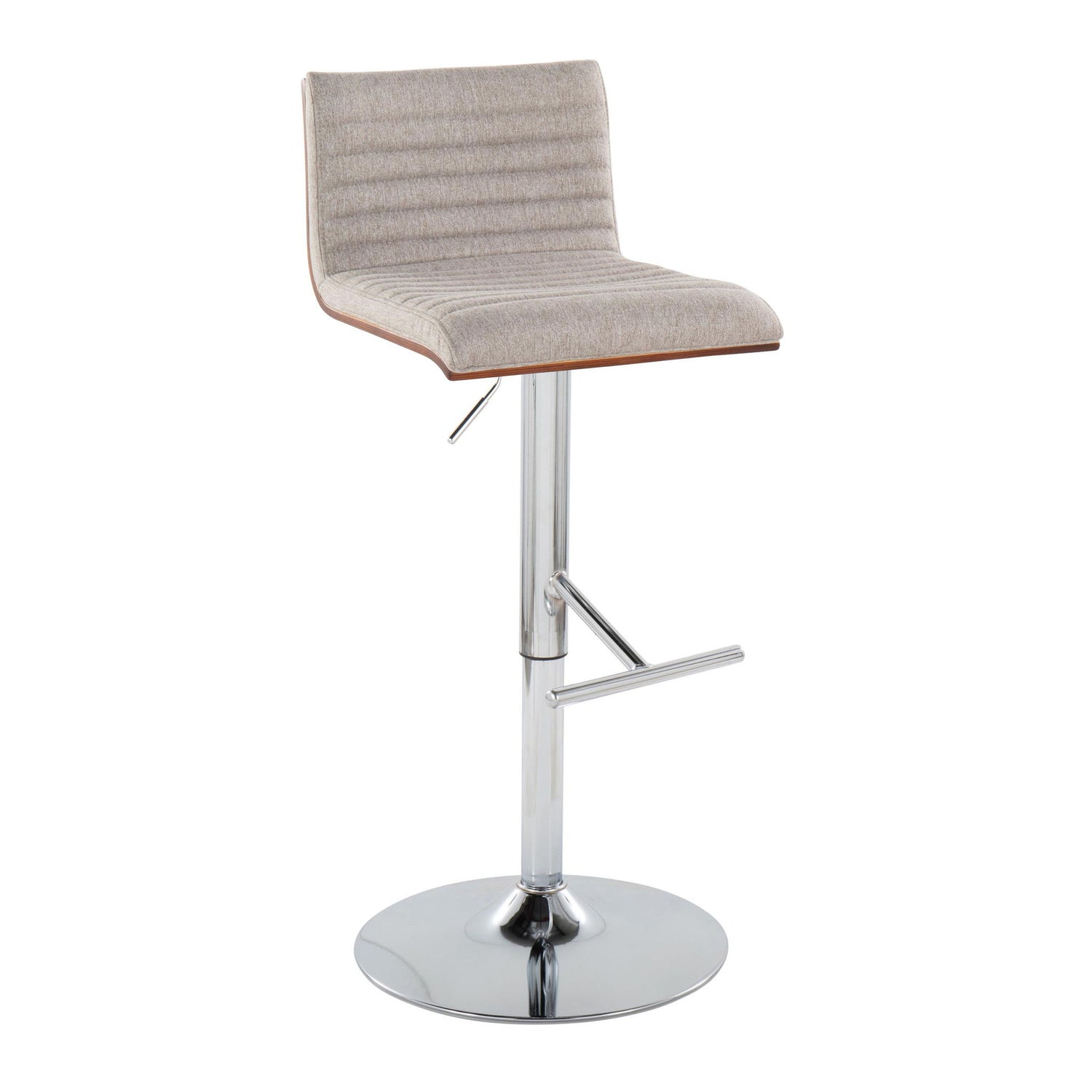 Mason - Contemporary Adjustable Barstool &amp; Swivel With Straight T Footrest (Set of 2)