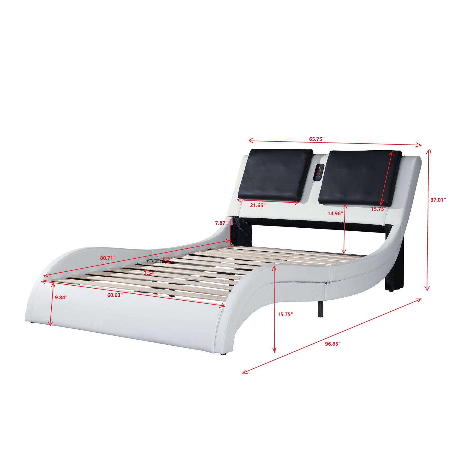 Platform Bed Frame With LED Lighting, tooth Music, Vibration Massage