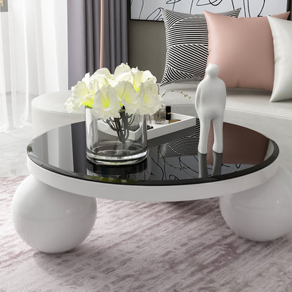 38.6&quot; Round Tempered Glass Table Top Glass Beveled Polished Edge