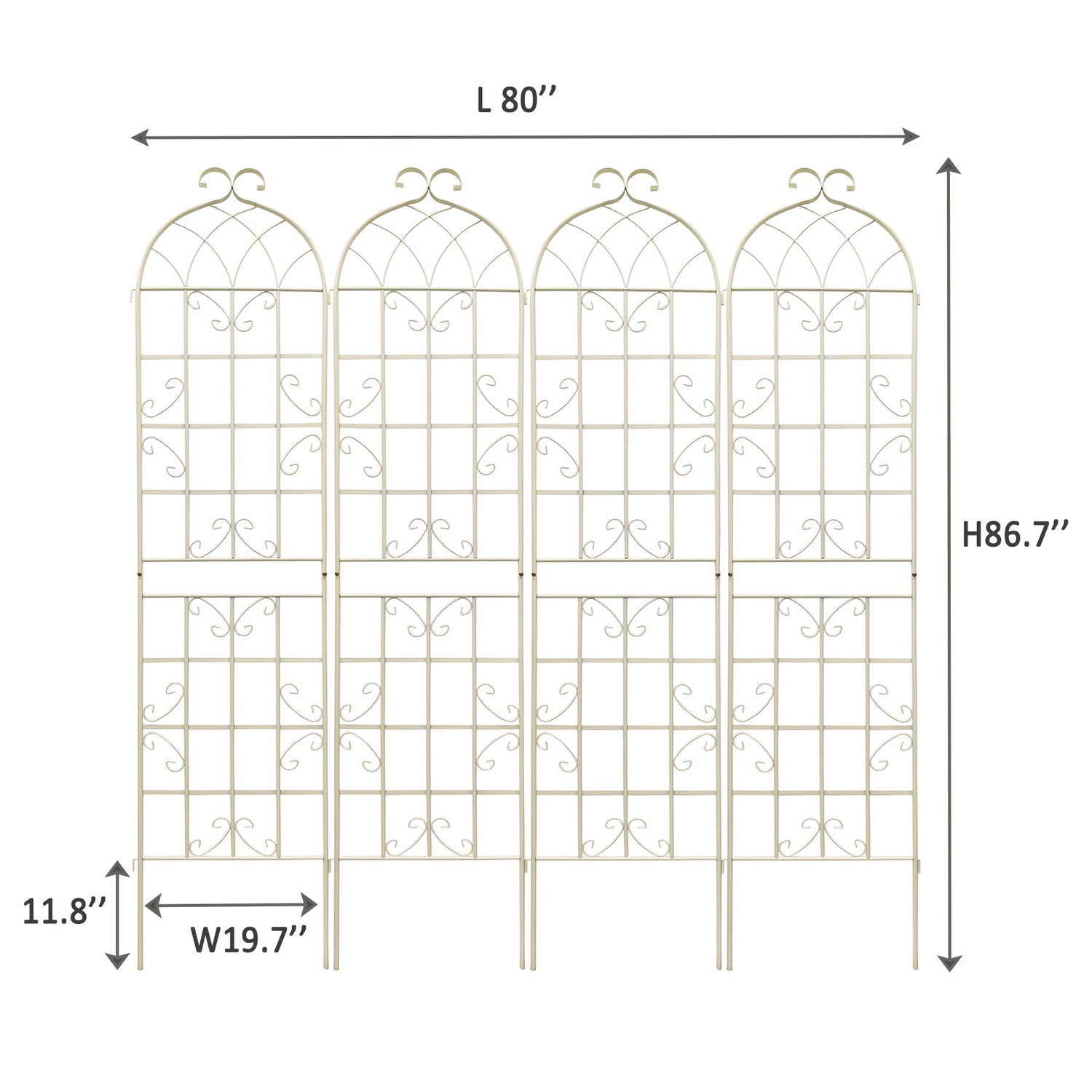 Metal Garden Rustproof Trellis For Climbing Plants Outdoor Flower Support