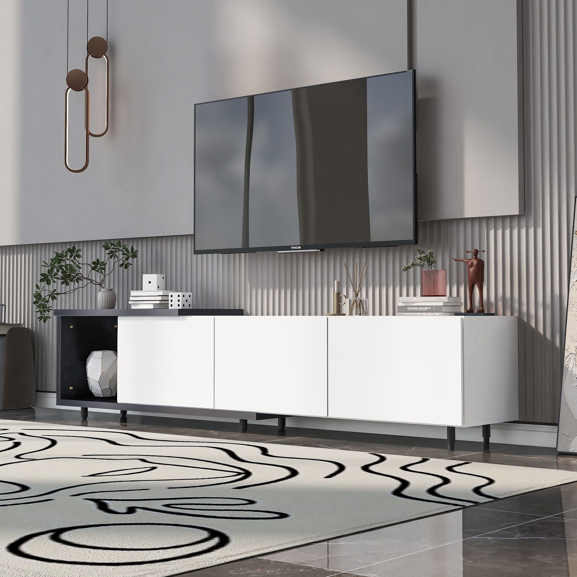 Modern Stylish Extendabletv Stand TV Cabinet For 80&quot; TV