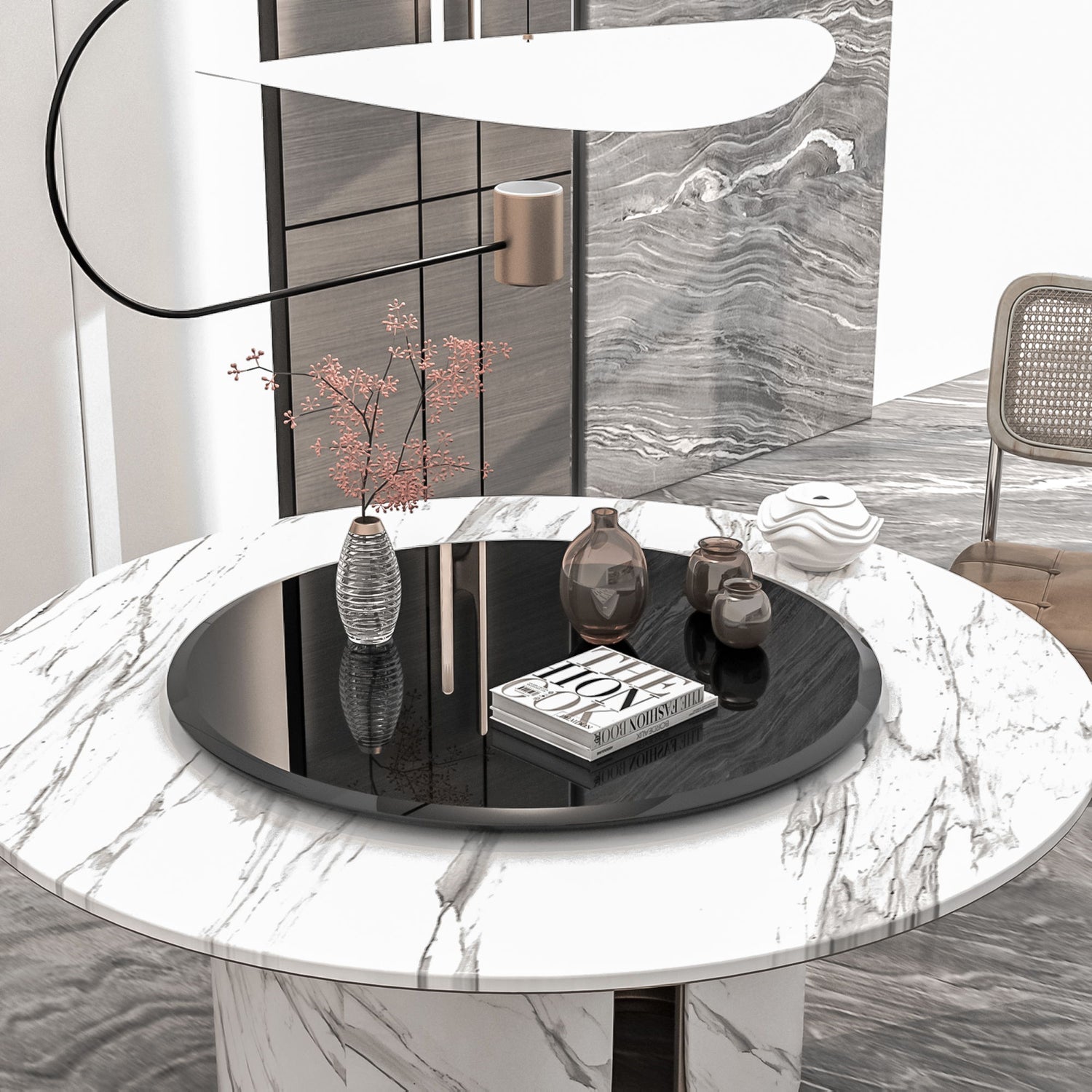 28&quot; Round Tempered Glass Table Top Clear Glass Thick Beveled Polished Edge