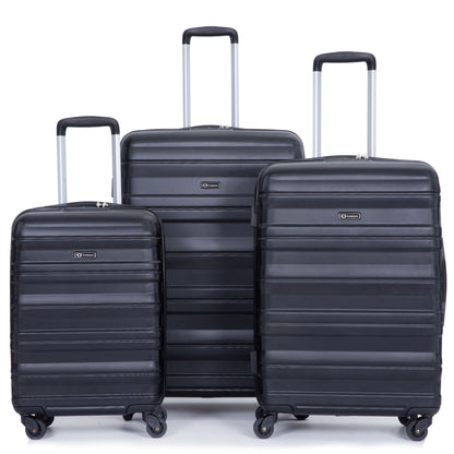 Expandable 3 Piece Luggage Sets Lightweight &amp; Durable Suitcase, Spinner Wheels, Tsa Lock