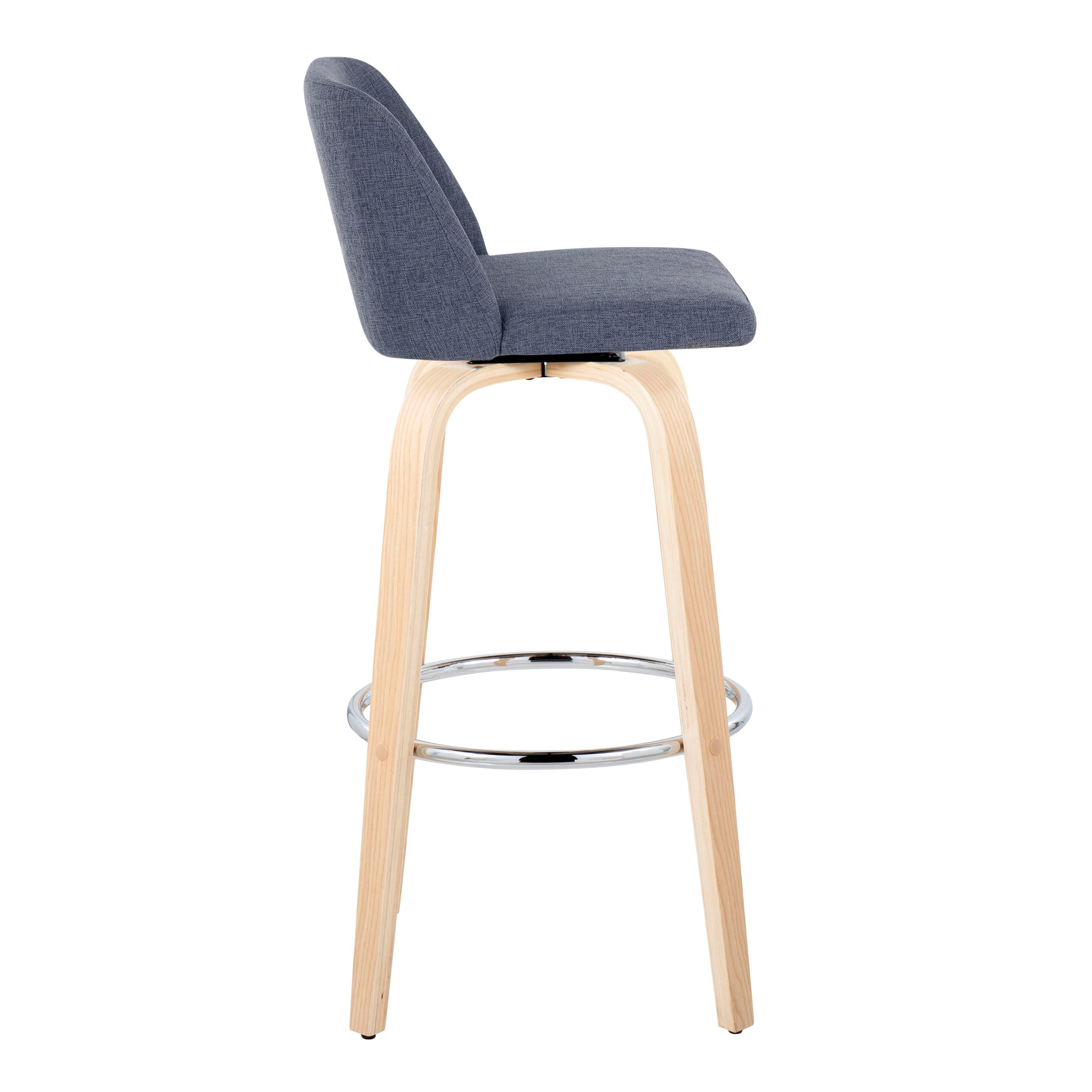 Toriano - Contemporary Fixed Height Barstool &amp; Swivel With Round Footrest (Set of 2)