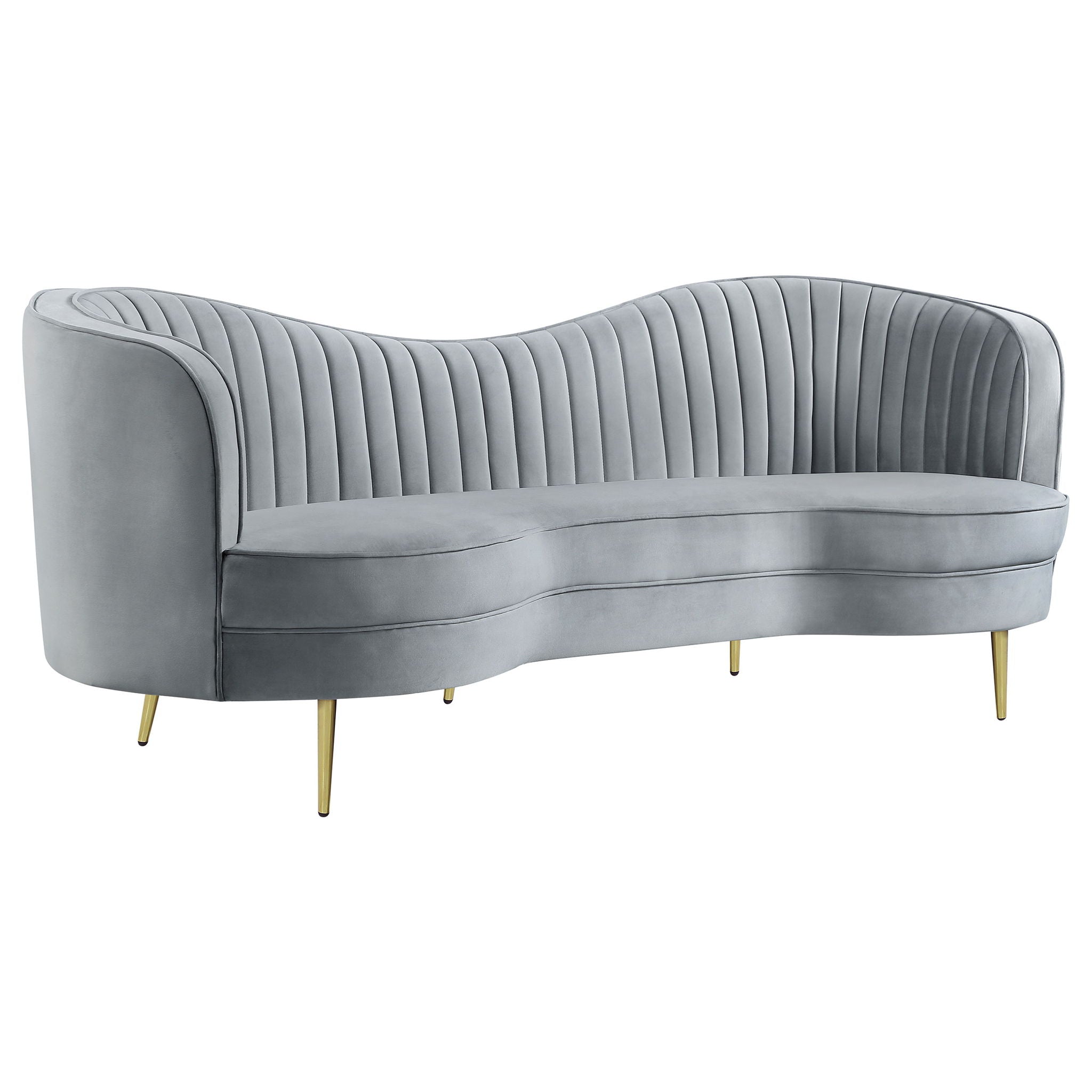 Sienna - 2 Piece Back Living Room Set, Sofa &amp; Loveseat - Gray