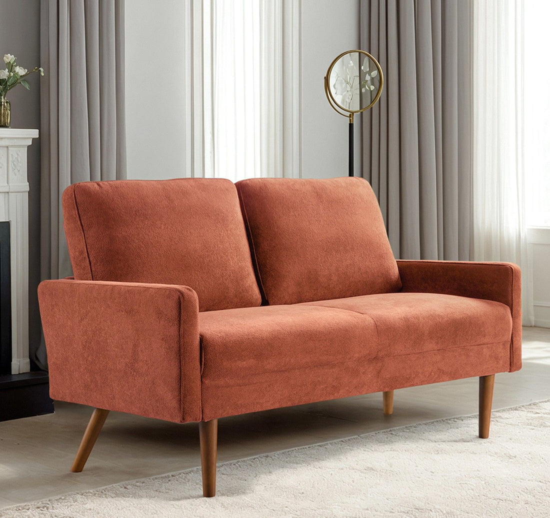 Loveseat Sofa, European Style With Sleek Design, Modern &amp; Vintage Flair, Upholstered 2 Seater Couch