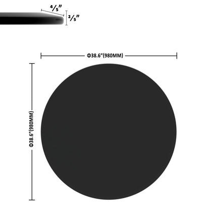 38.6&quot; Round Tempered Glass Table Top Glass Beveled Polished Edge