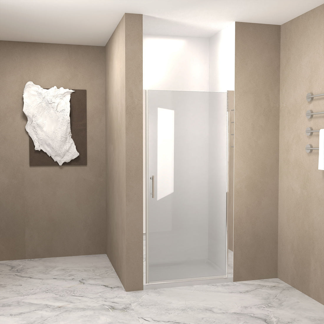 Shower Door With Explosion Proof Safety Film - Brushed Nickel