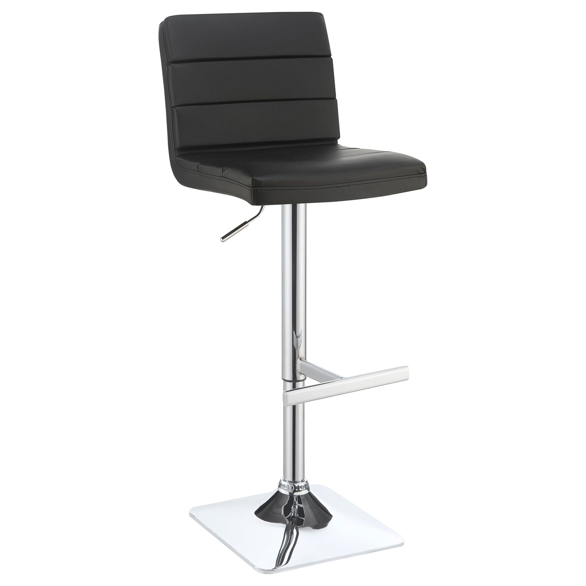Adjustable Tufted Bar Stool (Set of 2) - Black