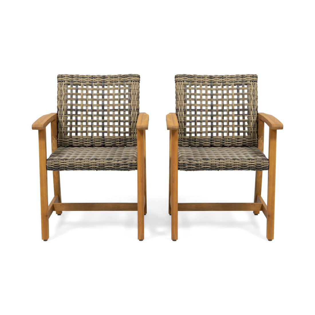 Outdoor Dining Chair Acacia Wood Frame (Set of 2)