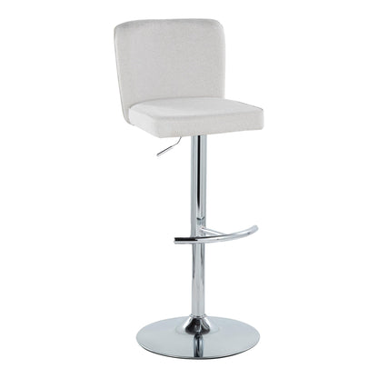 Henry - Contemporary Adjustable Barstool With Swivel &amp; Rounded T Footrest (Set of 2)