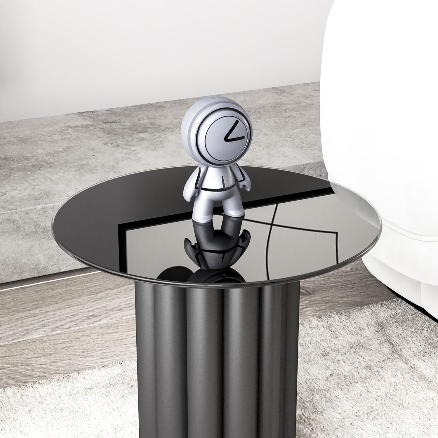 20&quot; Round Tempered Glass Table Top Glass 1 / 4&quot; Thick Round Polished Edge - Black