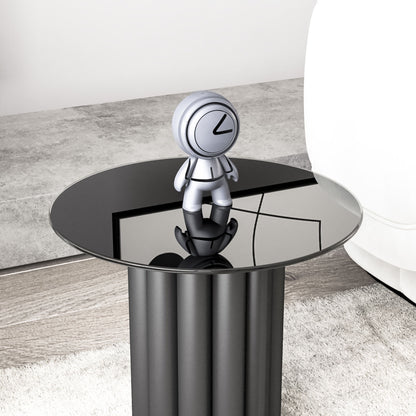 20&quot; Round Tempered Glass Table Top Glass 1 / 4&quot; Thick Round Polished Edge - Black