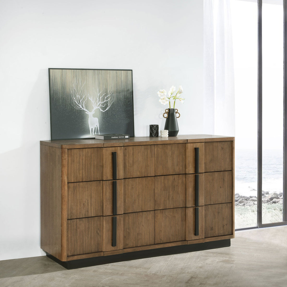 Moraga - 6 Drawer Dresser Cabinet - Ash Brown