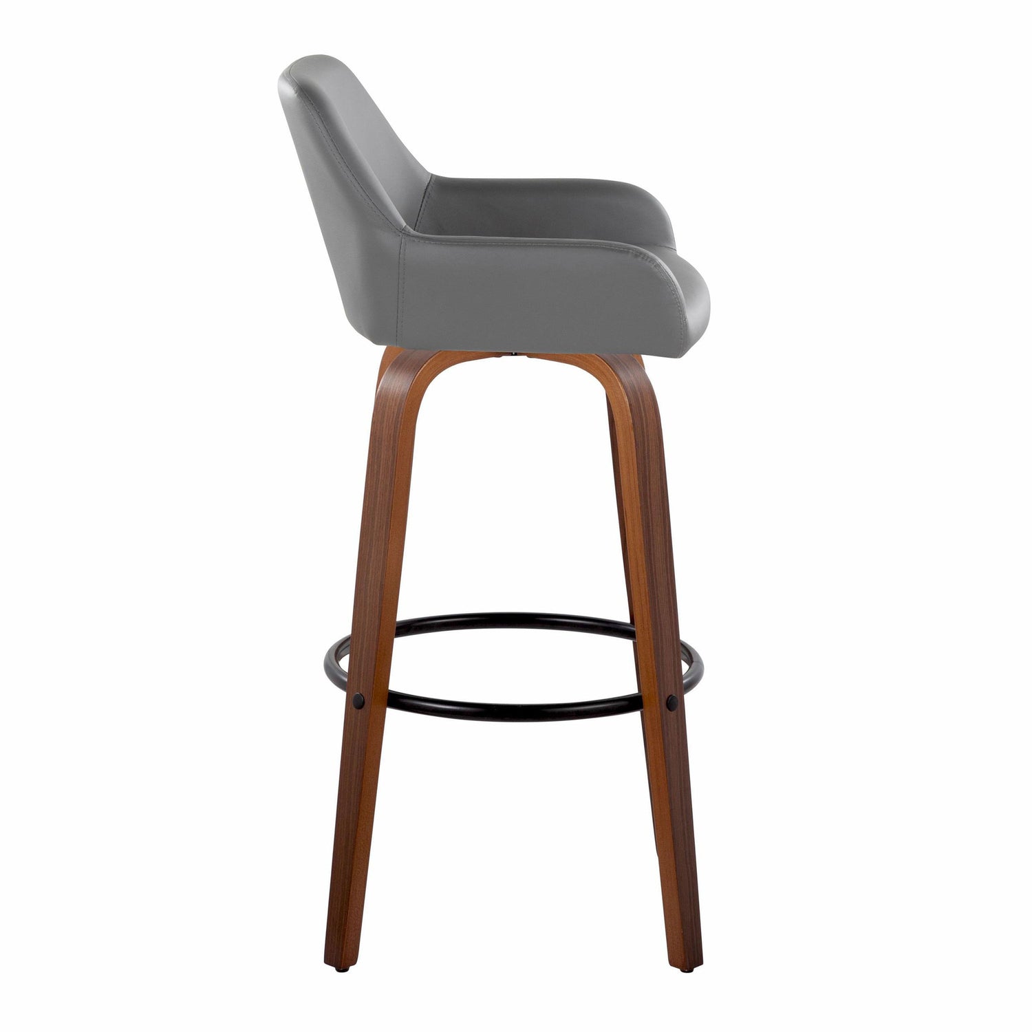 Daniella - Contemporary Fixed Height, Barstool &amp; Swivel And Round Footrest (Set of 2)