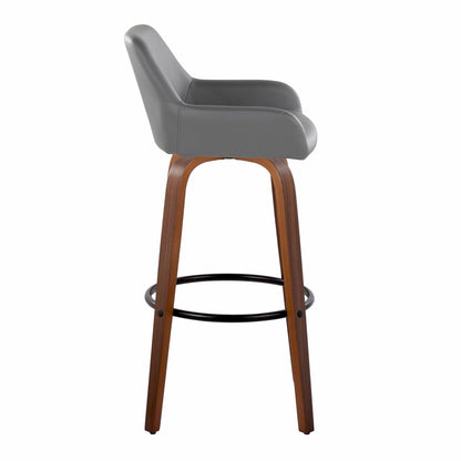 Daniella - Contemporary Fixed Height, Barstool &amp; Swivel And Round Footrest (Set of 2)