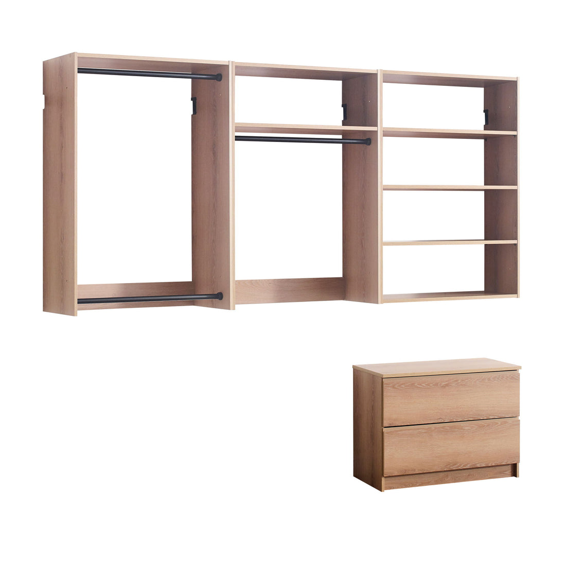 Devi - Wall Mounted Wood Closet System &amp; Modular Units