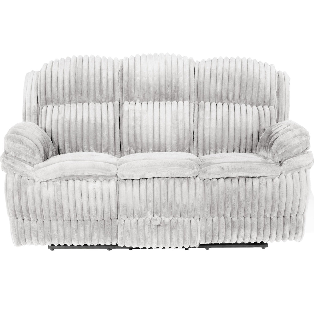 Motion Recliner Sofa With Fold-Down Table, Manual Recline, Charging Station &amp; Cup Holders