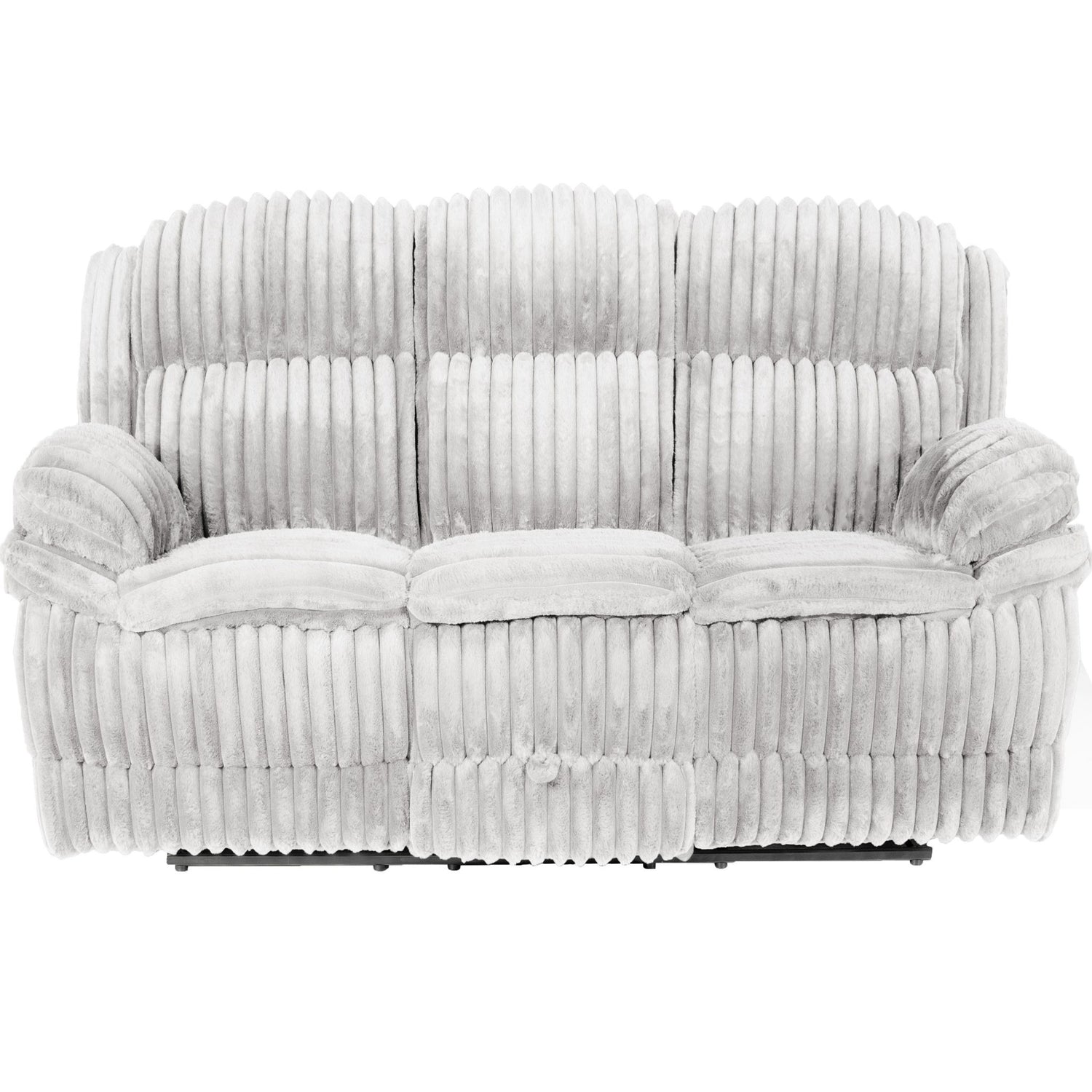 Motion Recliner Sofa With Fold-Down Table, Manual Recline, Charging Station &amp; Cup Holders