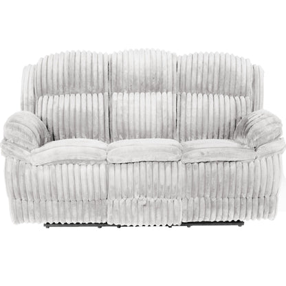 Motion Recliner Sofa With Fold-Down Table, Manual Recline, Charging Station &amp; Cup Holders