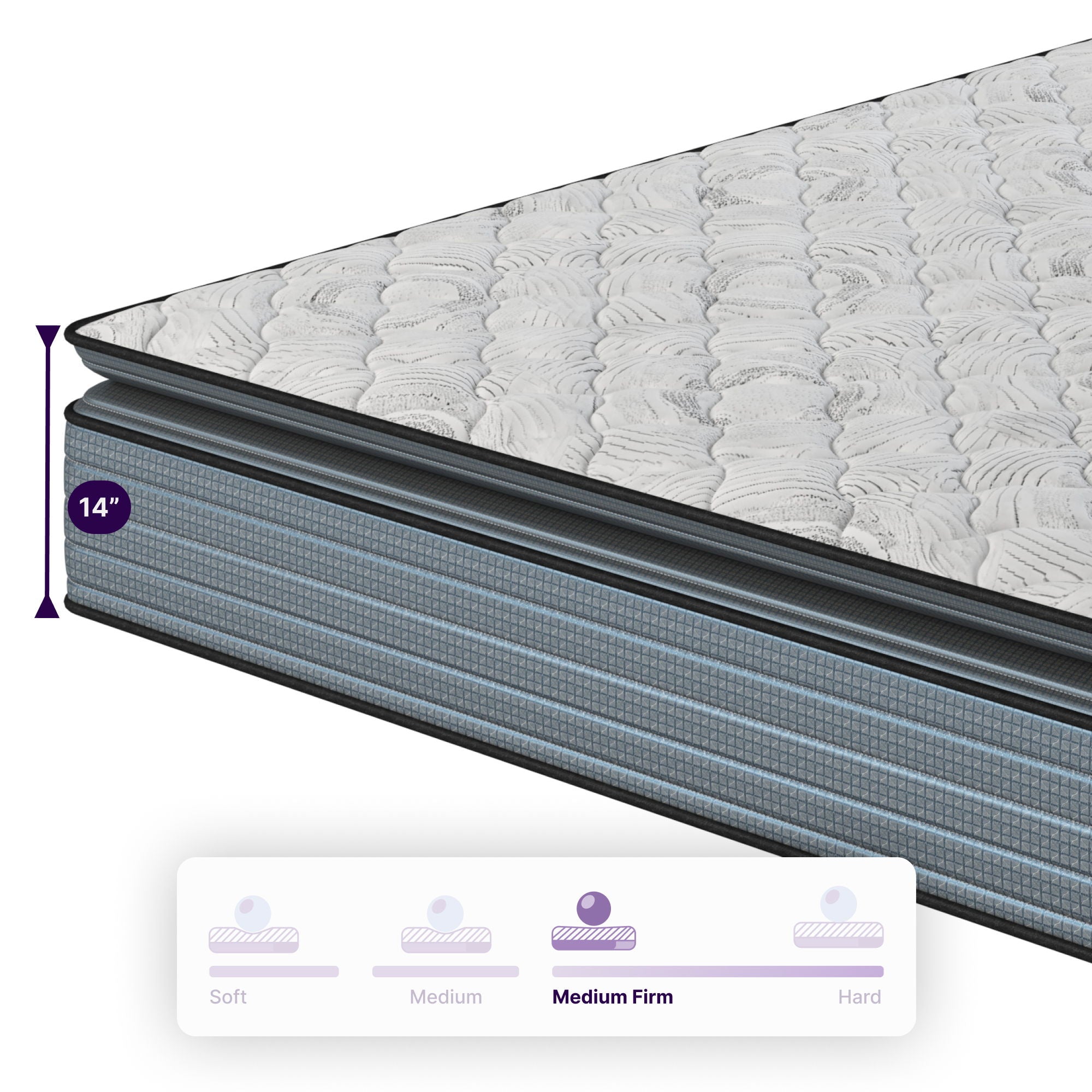 Isabella - 14&quot; Hybrid Pillow Top Mattress