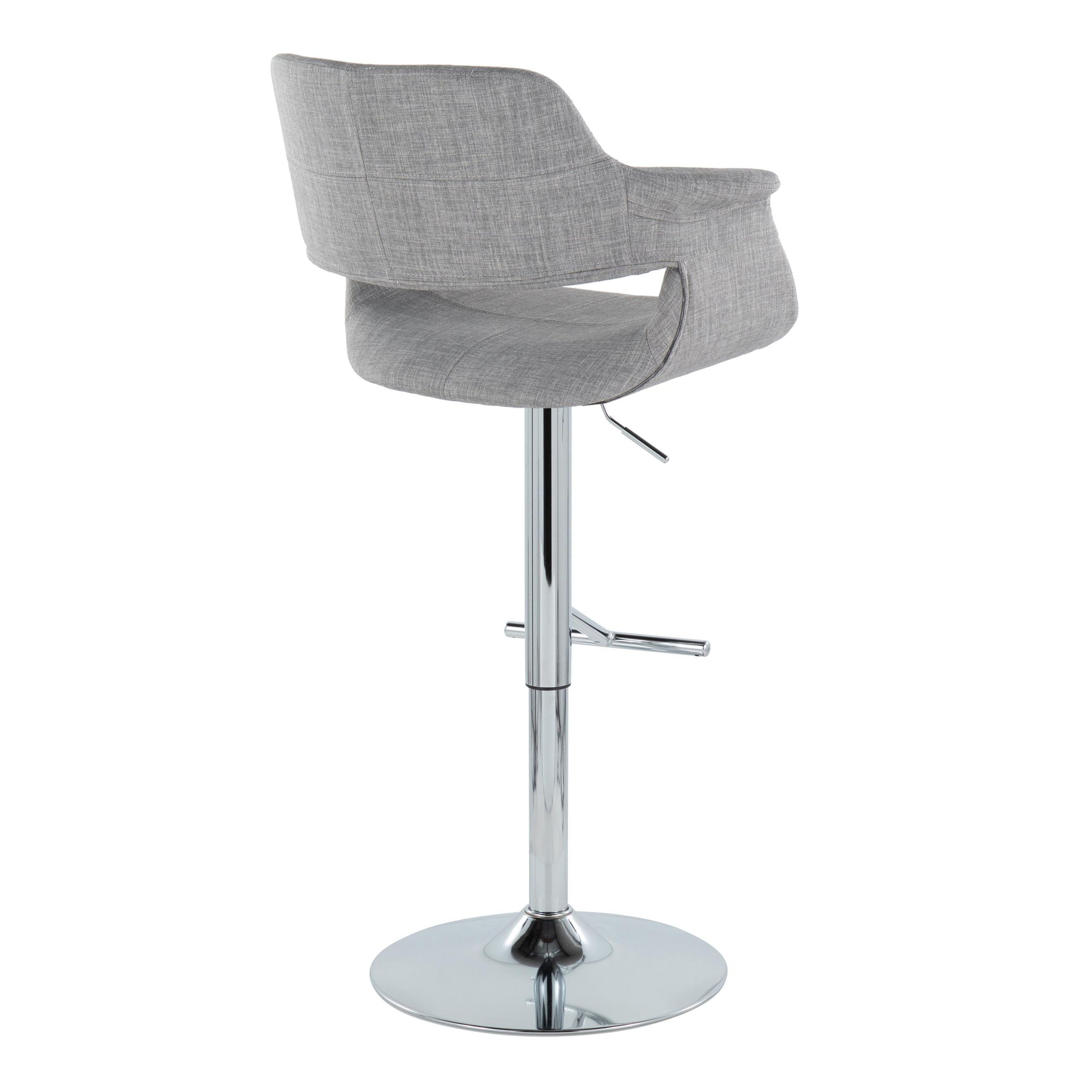 Vintage Flair - Mid Century Modern Adjustable Barstool &amp; Straight T Footrest (Set of 2)