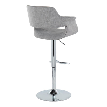 Vintage Flair - Mid Century Modern Adjustable Barstool &amp; Straight T Footrest (Set of 2)