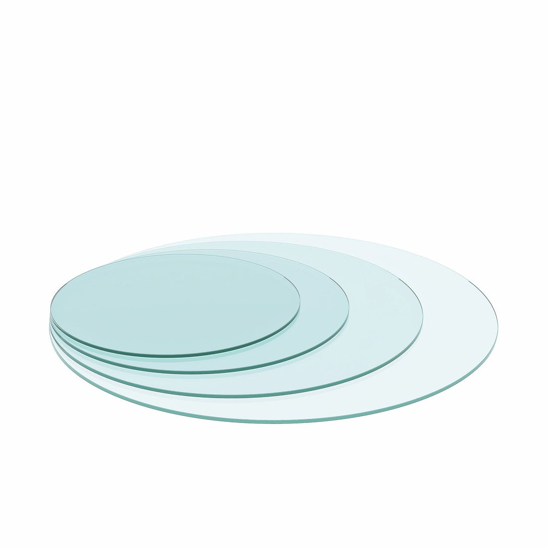 36&quot; Round Tempered Glass Table Top Clear Glass 1 / 4&quot; Thick Flat Polished Edge - Transparent
