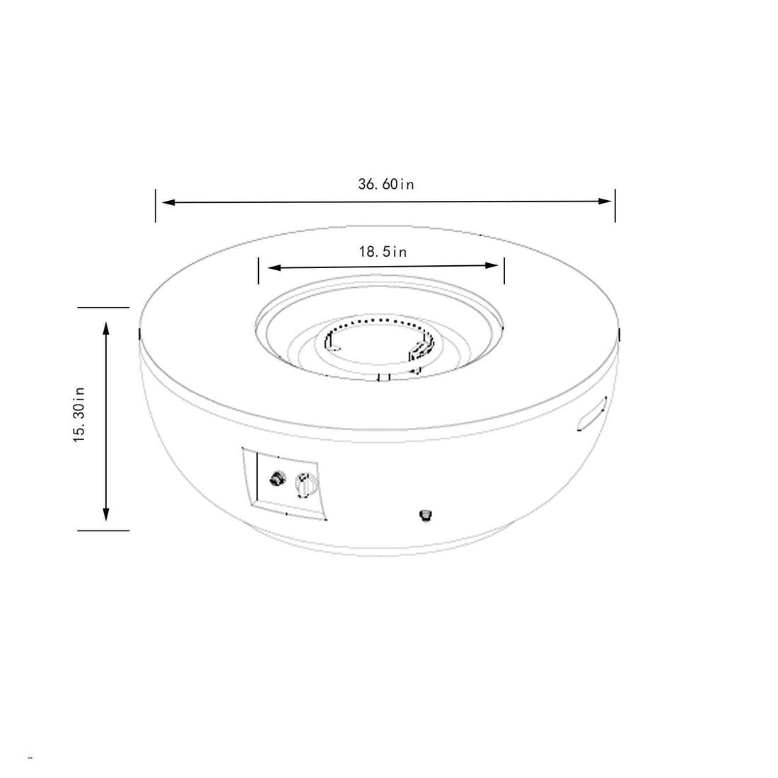 36" Propane Gas Fire Pit Table, 50000 Btu Round Steel Fire Pit With Tank Holder For Outside Patio Deck Garden Backyard - Gray