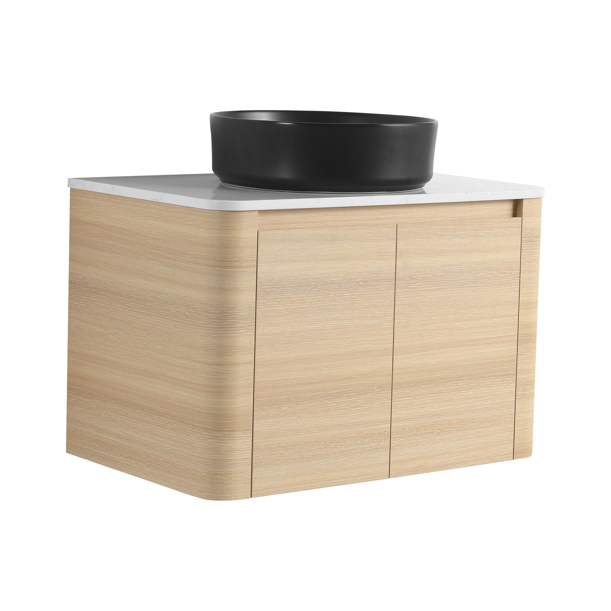 Mounted Bathroom Vanity With Art Sink &amp; 2 Soft Close Doors