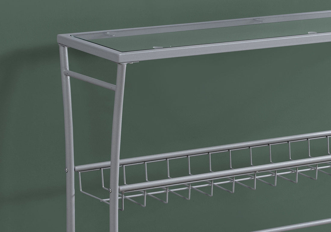 Accent Console Table For Entryway, Contemporary &amp; Modern - Silver