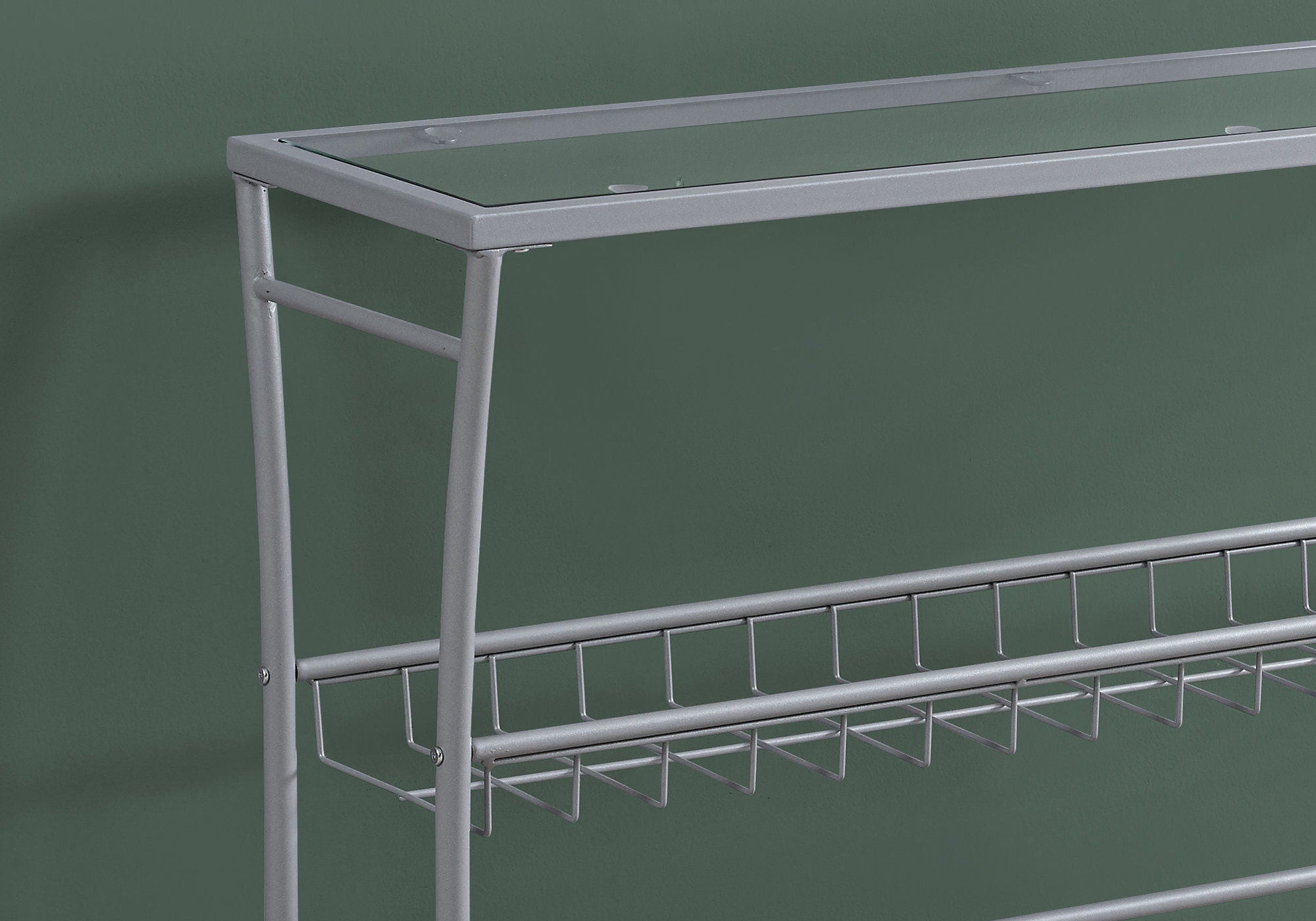 Accent Console Table For Entryway, Contemporary &amp; Modern - Silver
