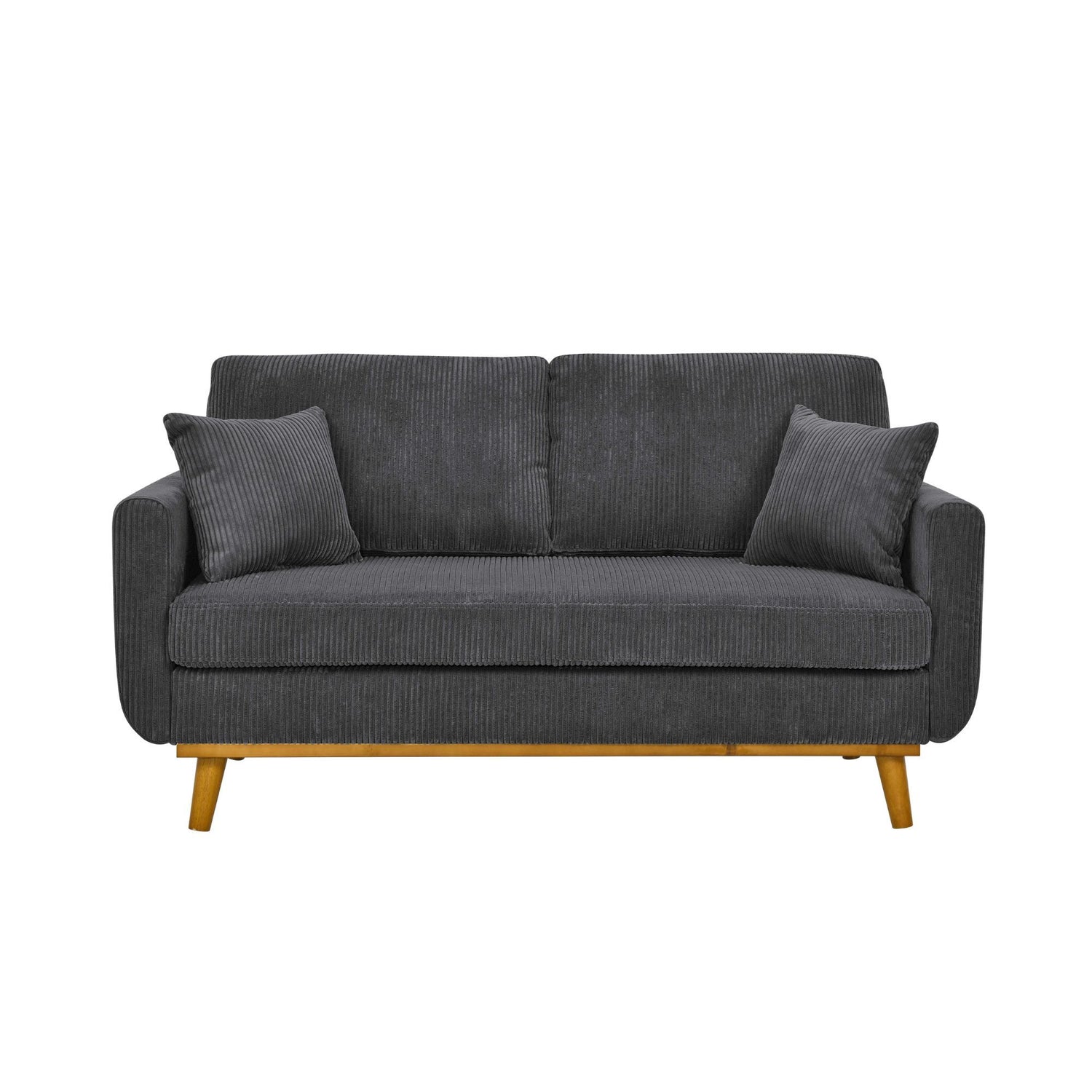 Upholstered Loveseat With Arms And Pillows