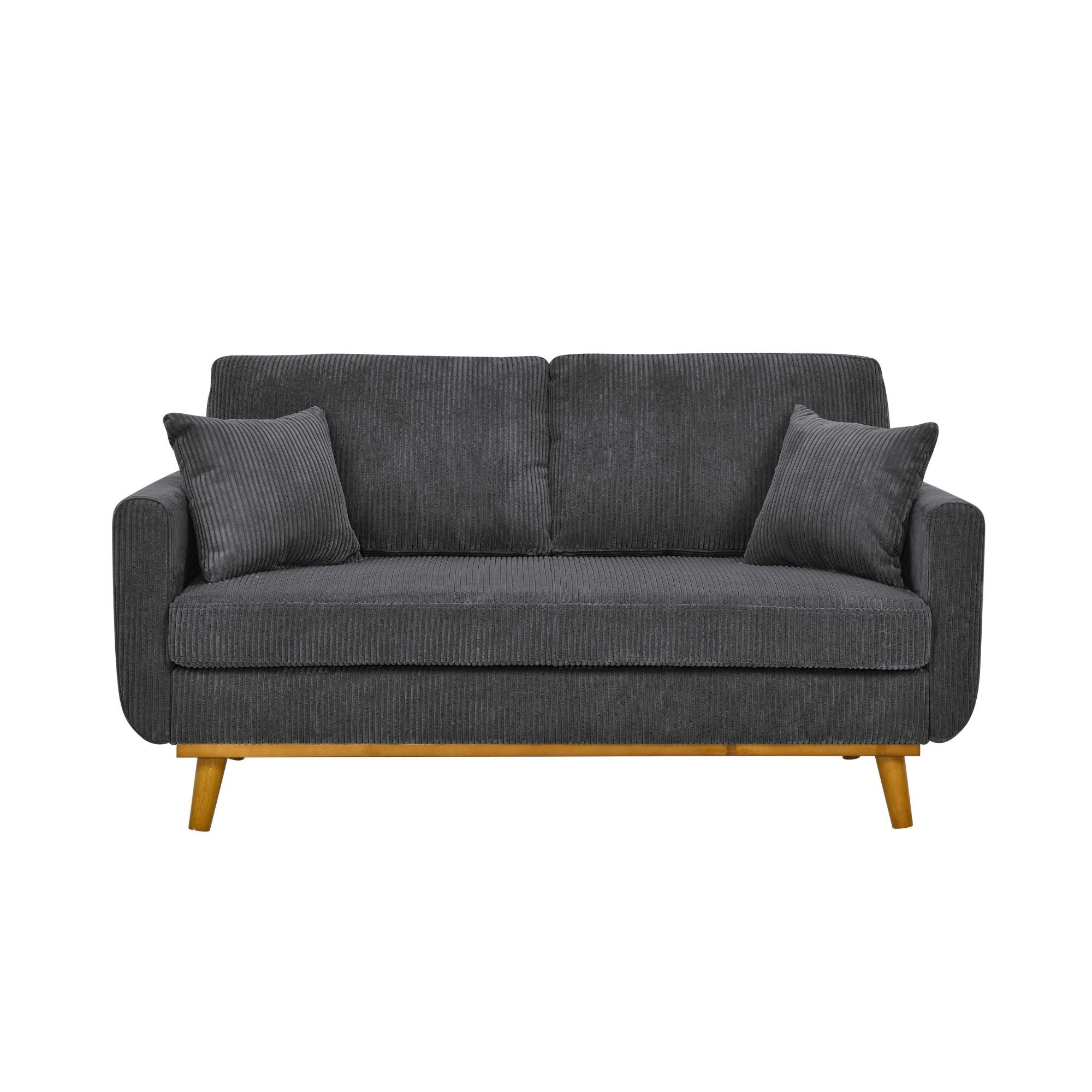 Upholstered Loveseat With Arms And Pillows