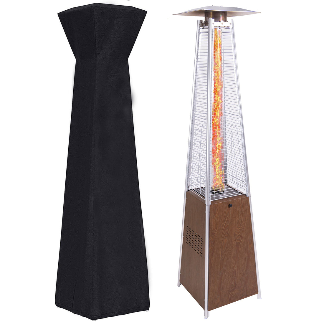 Patio Heater With Detachable Wheels, Protective Cover