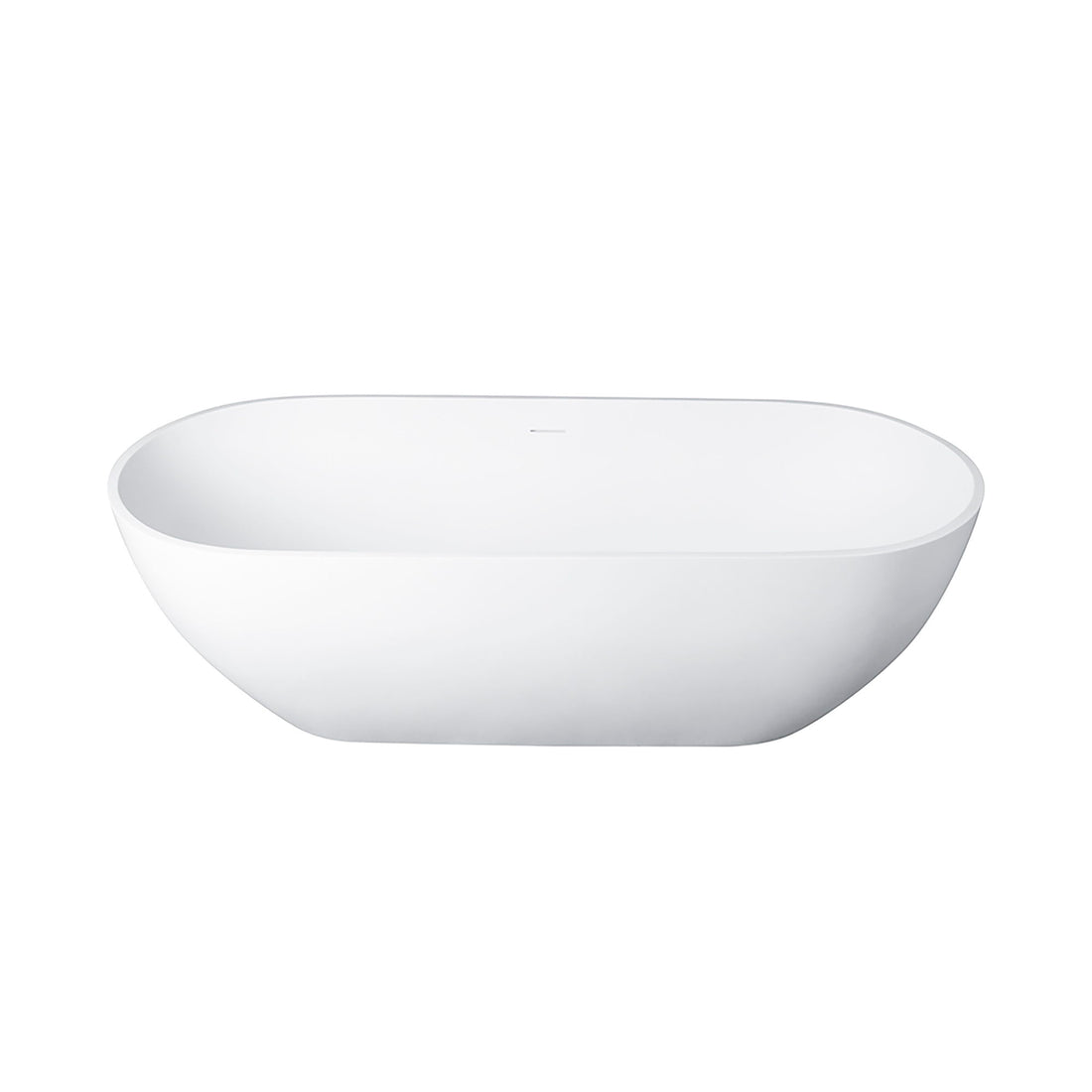 68.9&quot; Freestanding Solid Surface Soaking Bathtub For Bathroom - Matte White