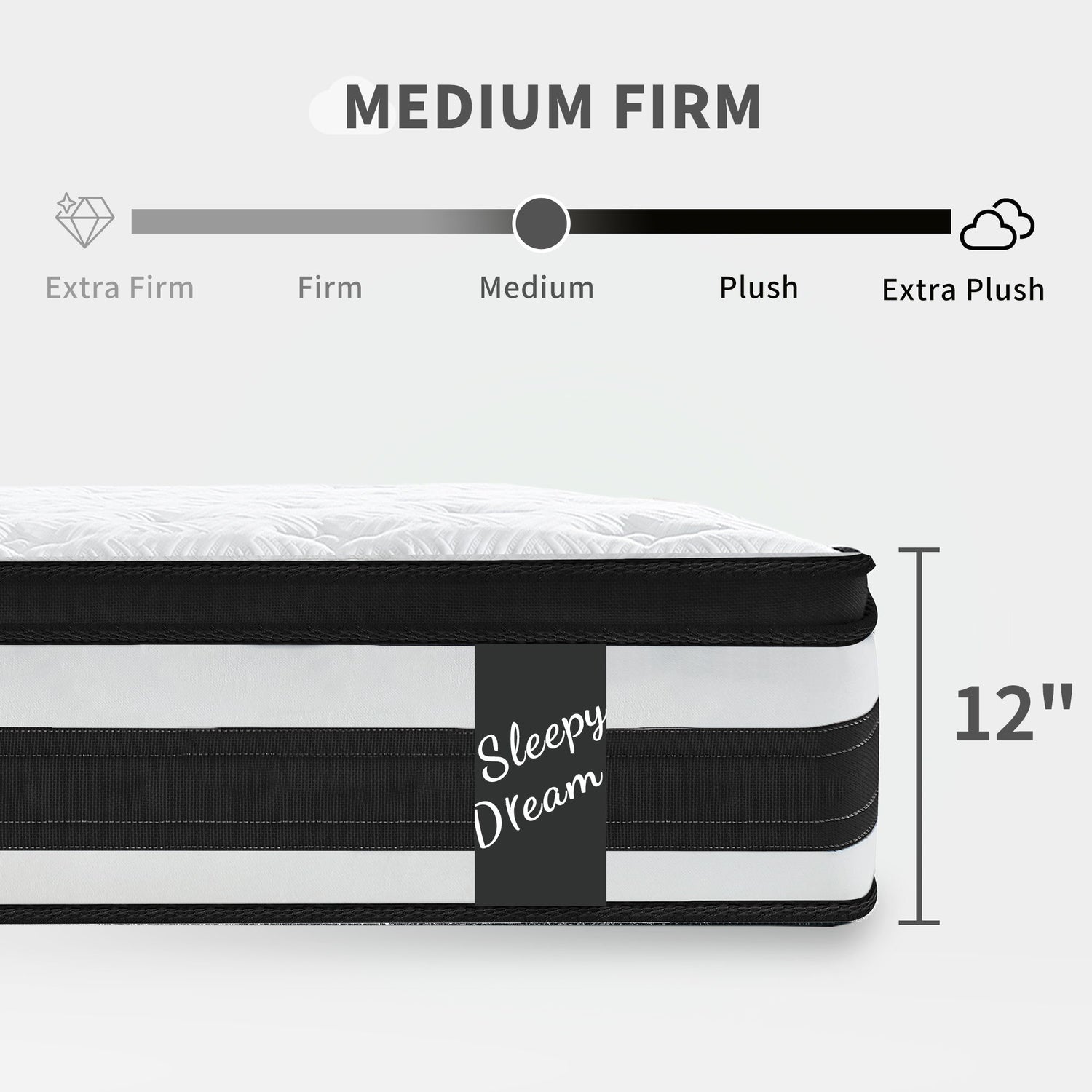 12&quot; Breathable Hybrid Mattress, Memory Foam, Individual Pocket Springs
