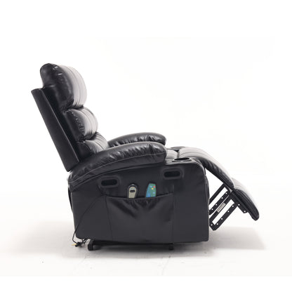 21&quot;seat width,large size Electric Power Lift Recliner Chair Sofa for Elderly, 8 point vibration Massage and lumber heat, Remote Control, Side Pockets and Cup Holders, cozy fabric, overstuffed arm pu
