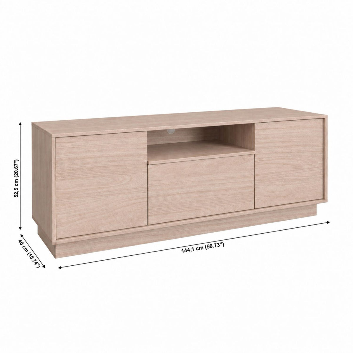 TV Stand For TVs Up To 65" &amp; 2 Doors, 1 Drawer And 1 Open Shelf - Walnut