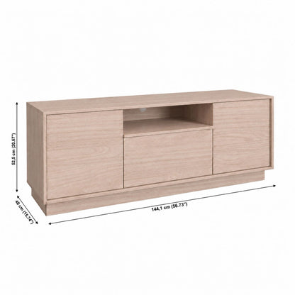 TV Stand For TVs Up To 65" &amp; 2 Doors, 1 Drawer And 1 Open Shelf - Walnut
