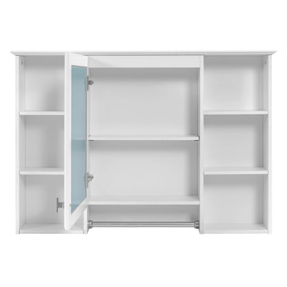 3 In 1 Modern Bathroom Mirror Cabinet With Adjustable Shelf, Soft Close Door, High Definition Mirror &amp; Towel Bar