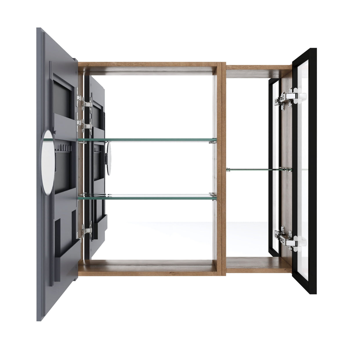 Wall Mounted Bathroom Cabinet &amp; Adjustable Shelves - Imitative Oak