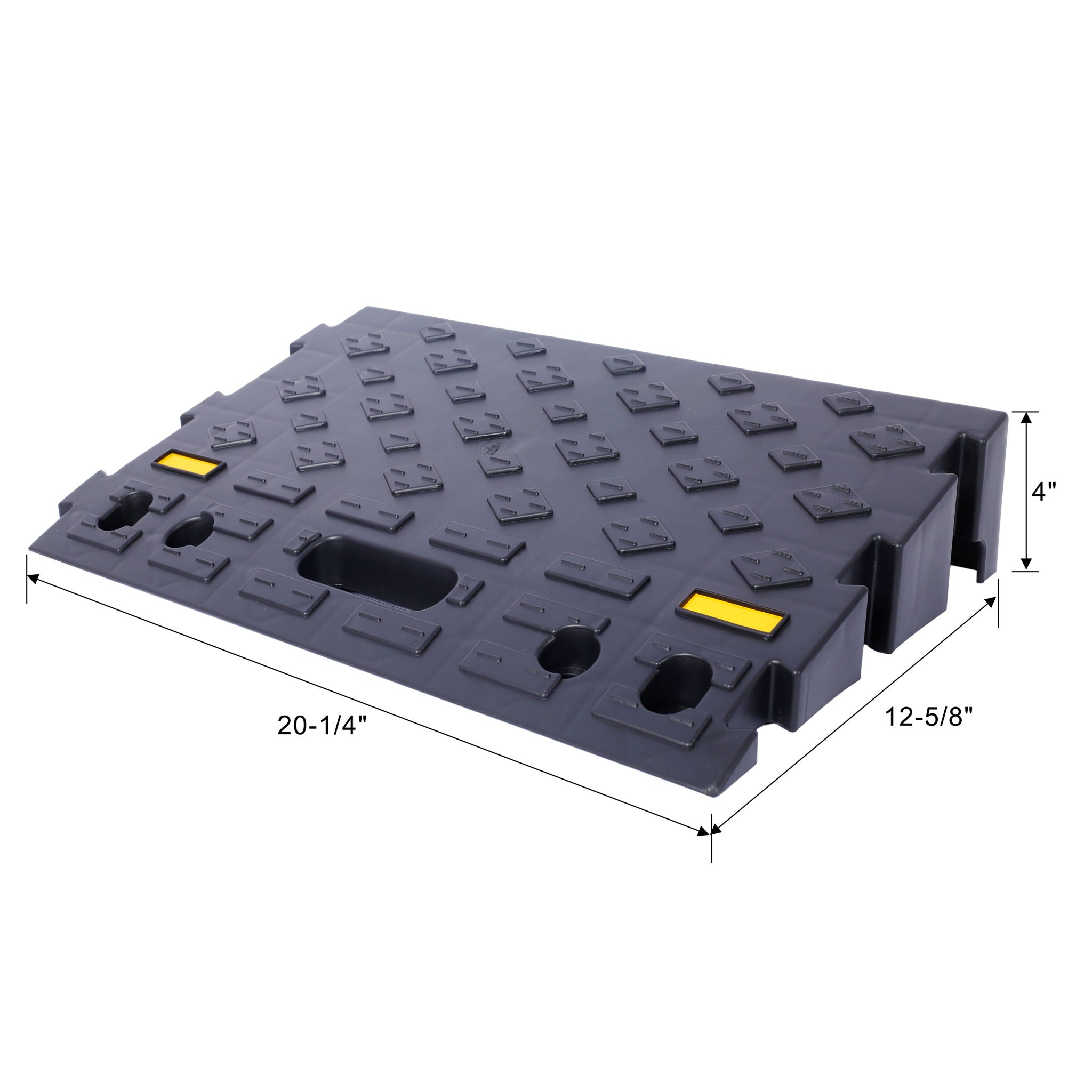 Heavy Duty Plastic 4&quot; High Portable Automotive Curb Ramp For Cars &amp; Wheelchairs Interlocking Design - Black